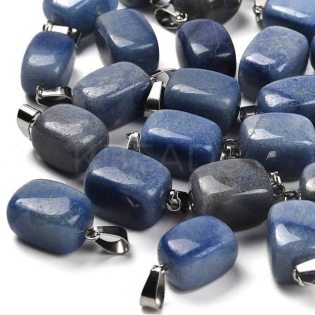 Natural Blue Aventurine(Dyed & Heated) Pendants G-Z067-03P-06-1