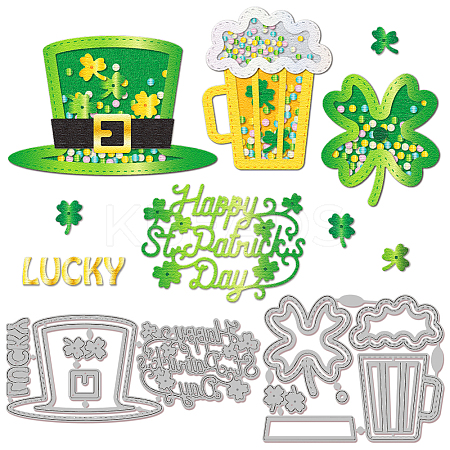 Saint Patrick's Day Carbon Steel Cutting Dies Stencils DIY-WH0309-1520-1