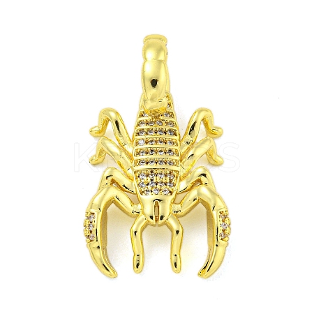 Brass Micro Pave Cubic Zirconia Pendants KK-R159-11G-01-1