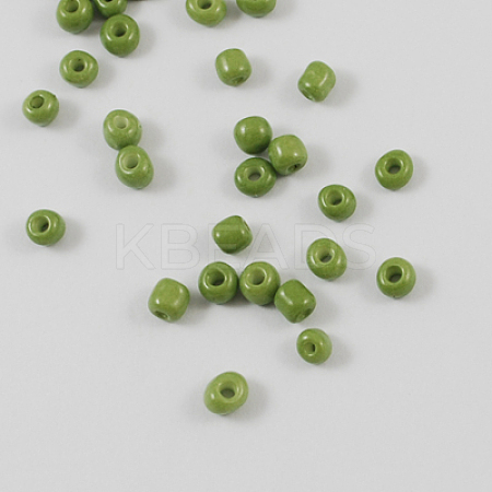 8/0 3mm Baking Paint Glass Seed Beads Loose Spacer Beads X-SEED-S002-K9-1