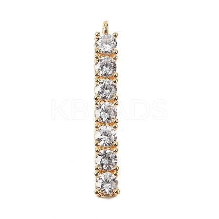 Brass Micro Pave Cubic Zirconia Pendants KK-F901-03B-G-1