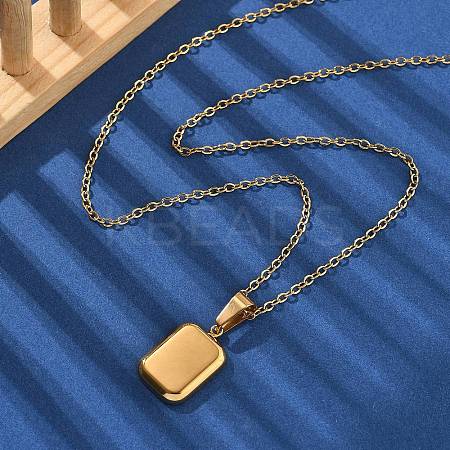 304 Stainless Steel Geometric Pendant Necklaces for Women NJEW-S439-04A-G-1