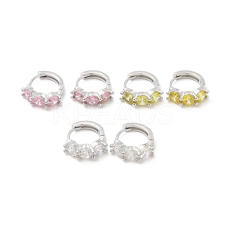 Cubic Zirconia Hoop Earrings EJEW-P213-16P-1