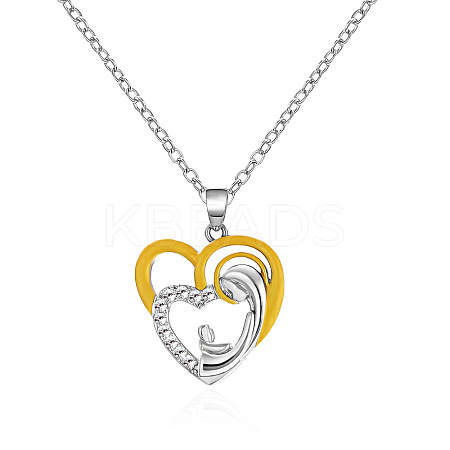Mother's Day Alloy Crystal Rhinestone Pendant Necklaces FS-WG726DB-01-1