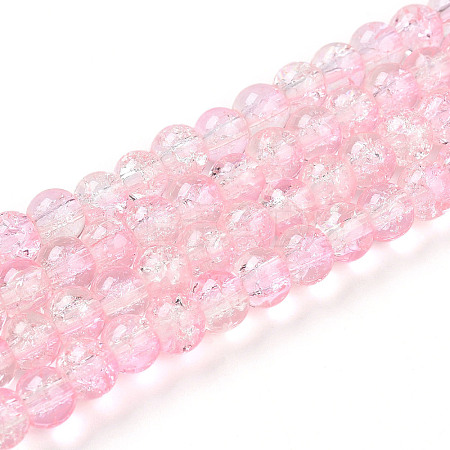 Crackle Glass Beads Strands X-CCG-Q002-6mm-01-1