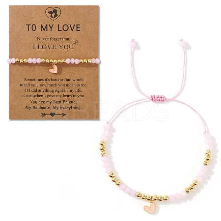 Heart Brass Enamel Charm Bracelets CK5066-11-1