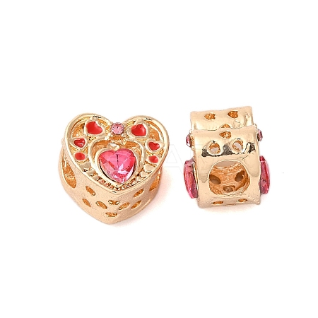 Rack Plating Alloy Rhinestone European Beads PALLOY-S189-47G-1