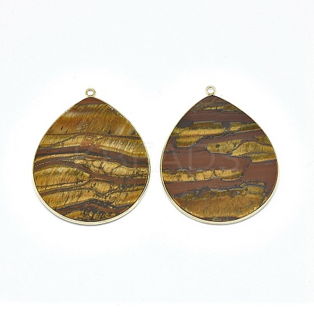 Natural Tiger Eye Pendants G-E526-01H-1