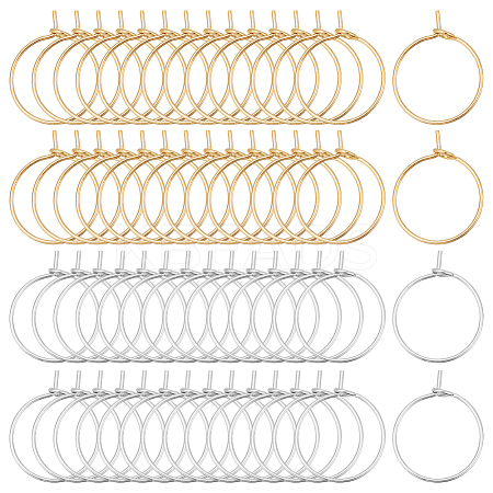 60Pcs 2 Colors 316 Surgical Stainless Steel Wine Glass Charms Rings STAS-LP0001-05A-1