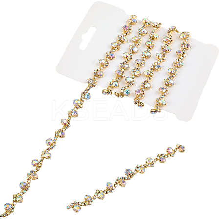 S-shaped Glass Rhinestone and Iron Cup Chains DIY-WH20032-25G-02-1
