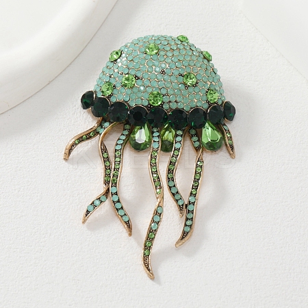 Jellyfish Alloy Rhinestones Tassel Brooches JEWB-S022-11B-1