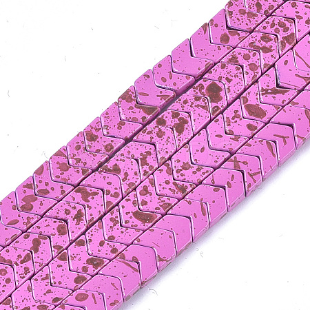 Spray Painted Non-magnetic Synthetic Hematite Beads Strands G-T124-03F-1