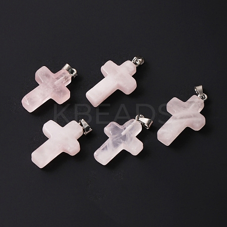 Natural Rose Quartz Pendants PW-WG70752-03-1