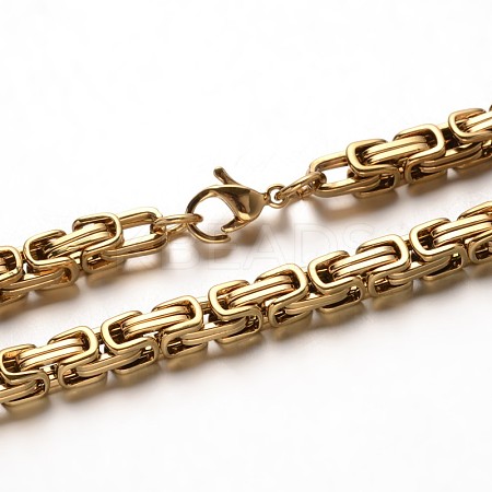 Trendy 304 Stainless Steel Byzantine Chain Bracelets X-BJEW-L510-10-1
