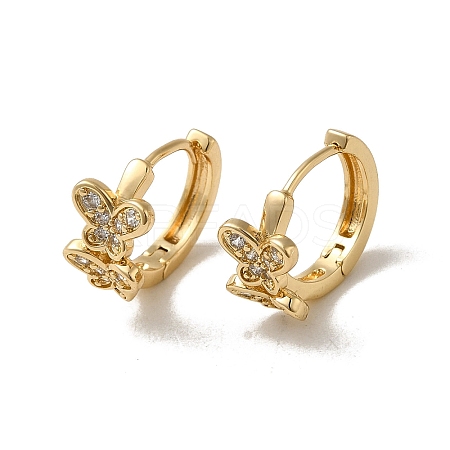 KC Gold Plated Brass Micro Pave Cubic Zirconia Hoop Earring EJEW-L271-01KCG-09-1