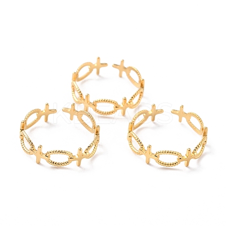 Ion Plating(IP) 304 Stainless Steel Finger Rings RJEW-L102-09G-1