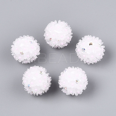 Handmade Polymer Clay Rhinestone with Resin Daisy Flower CLAY-T022-02G-1