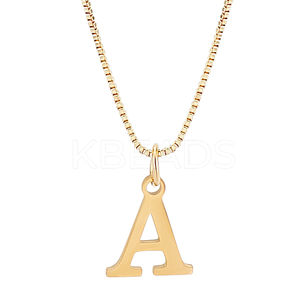 1pc 304 Stainless Steel Letter Pendant Necklaces NJEW-LP0001-38A-G-1