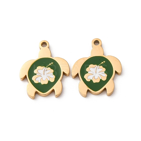 304 Stainless Steel Enamel Charms STAS-U060-02G-04-1