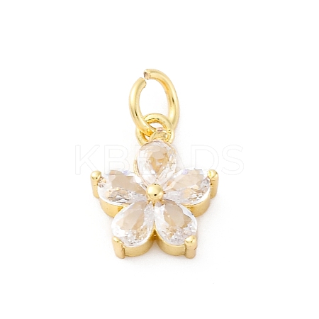 Brass Micro Pave Cubic Zirconia Charms X-KK-S510-13G-1