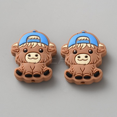 Cattle Food Grade Eco-Friendly Silicone Beads SIL-WH0018-33B-03-1