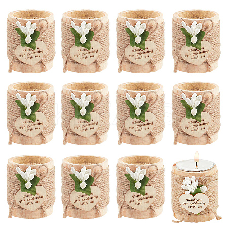 Wood Candle Holder DJEW-WH0034-86-1