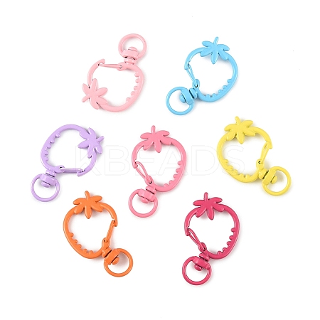 15Pcs Spray Painted Alloy Swivel Lobster Claw Clasps FIND-YW0010-18-1