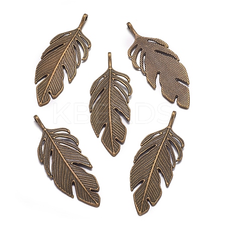 Tibetan Style Alloy Leaf Big Pendants LS-PALLOY-A15448-AB-1