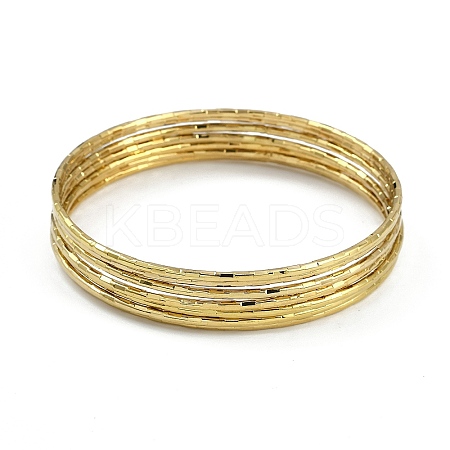 7Pcs Vacuum Plating PVD Vacuum Plating 201 Stainless Steel Bangles Sets for Women BJEW-F476-03G-1