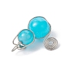 Imitation Jade Glass Bead Pendants PALLOY-JF02479-03-3