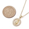 Brass Micro Pave Clear Cubic Zirconia Pendant Necklaces NJEW-JN04798-3