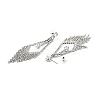 Clear Cubic Zirconia & Crystal Rhinestone Long Tassel Dangle Stud Earrings LS-EJEW-C037-07D-P-3