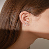 2 Pair Alloy Stick Stud Earrings for Women EJEW-LP0013-03P-1