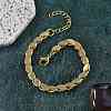 304 Stainless Steel Oval Link Chain Bracelets for Women BJEW-F488-18G-1