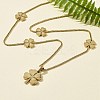 304 Stainless Steel Clover Pendant Necklaces NJEW-V001-10G-4