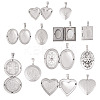 6Pcs 6 Styles 316 Stainless Steel Locket Pendants STAS-TA0003-24-1