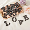 Alphabet Resin Rhinestone Patches DIY-TAC0005-45H-14