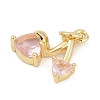 Brass Micro Pave Clear Cubic Zirconia Charms KK-G522-40G-02-2