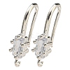 Brass Pave Clear Cubic Zirconia Earring Hooks KK-R149-20S-1