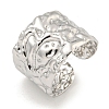 Non-Tarnish 304 Stainless Steel Textured Open Cuff Ring RJEW-A043-11P-1