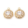 Brass Cubic Zirconia Pendants ZIRC-R015-112G-1