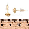 Flower Brass Micro Pave Clear Cubic Zirconia Stud Earrings EJEW-P331-05G-5