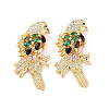 Rack Plating Brass Micro Pave Cubic Zirconia Pendants ZIRC-C035-01G-01-1
