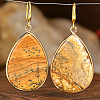 Natural Picture Jasper Teardrop Dangle Earrings FS-WG5CAE0-08-1