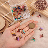 30Pcs 15 Colors Walnut Wood Star Stud Earrings EJEW-FW0001-02-5