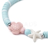 Adjustable Synthetical Turquoise & Porcelain & Natural Howlite Beaded Braided Bead Bracelets for Women BJEW-JB11710-3