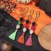Halloween Synthetic & Dyed Turquoise Skull Pendant Decorations HJEW-JM01998-2