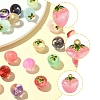 24Pcs 12 Colors Transparent Glass Apple Pendants DGLA-FS0001-15-2