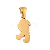 Christmas Theme 304 Stainless Steel Pendants STAS-R007-01R-G-3
