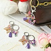 Letter & Butterfly Transparent Epoxy Resin Keychains KEYC-YW00001-4